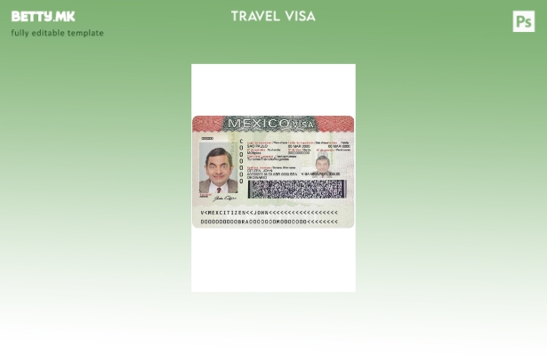 Шаблон за виза за Мексико во модерен стил